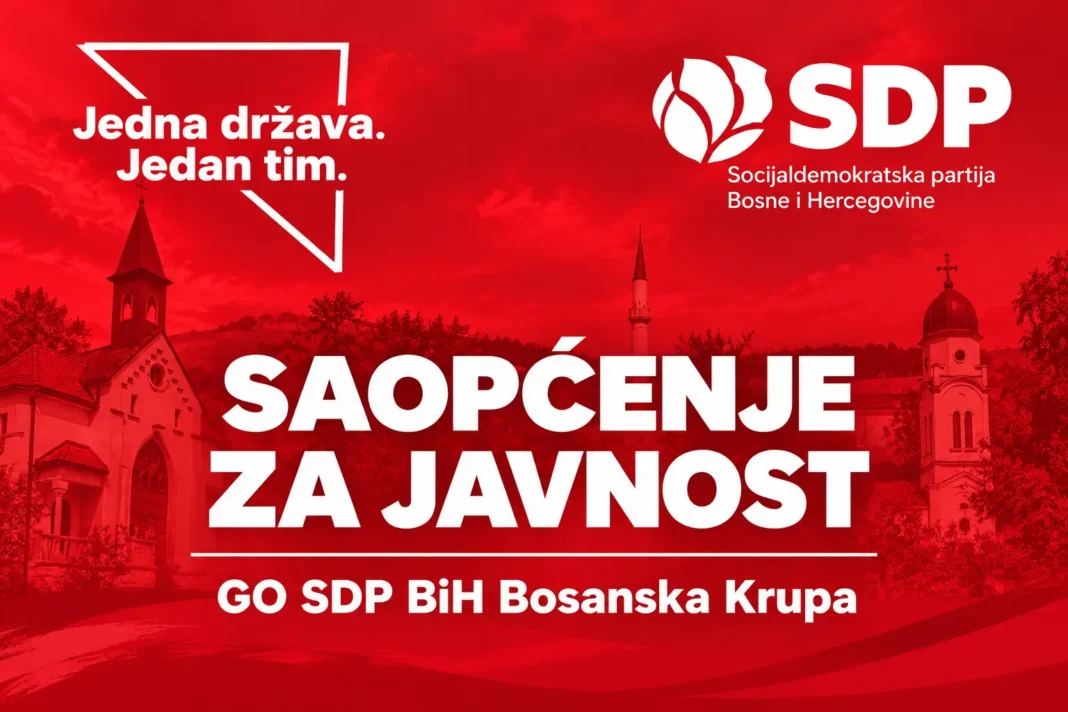 Saopćenje za javnost GO SDP BiH Bosanska Krupa – 10.09.2026. Saopćenje za javnost GO SDP BiH Bosanska Krupa – 10.09.2026.