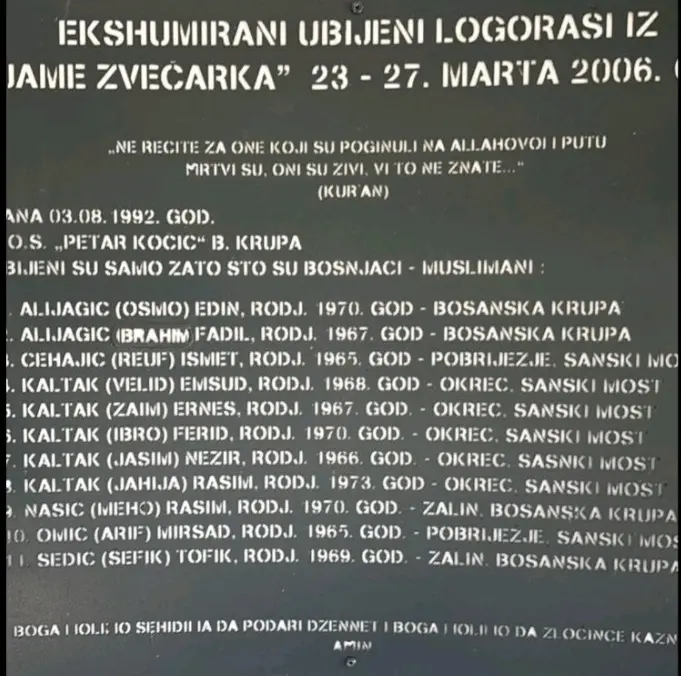 Obilježena 34. godišnjica stradanja Bošnjaka u nekadašnjoj OŠ „Petar Kočić“ i jami Zvečarka Obilježena 34. godišnjica stradanja Bošnjaka u nekadašnjoj OŠ „Petar Kočić“ i jami Zvečarka